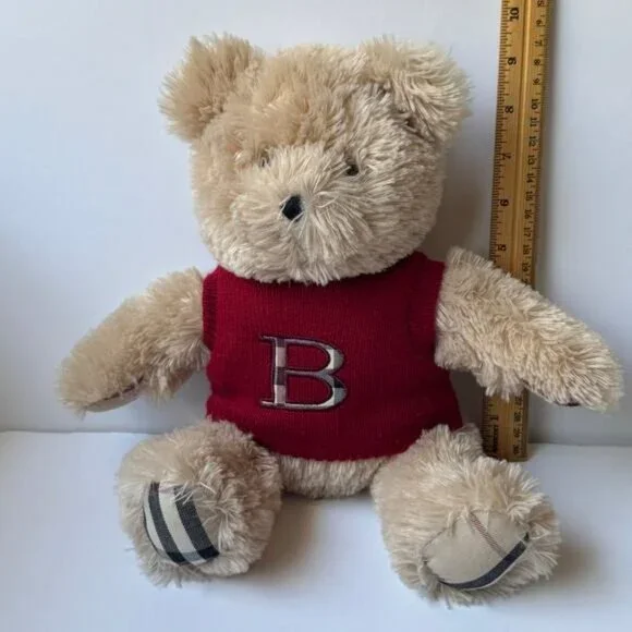 Rare Burberry Fragrance Teddy Bear Plush Iconic Nova Check Plaid B Sweater - Picture 4 of 9